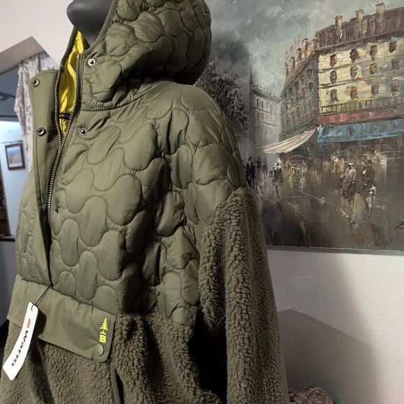 NWT Bass Outfit Olive Green Quilted Hooded Jacket - Picture 7 of 7